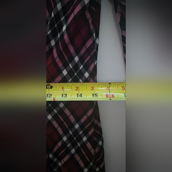 Michael Kors Wine Checkered Long Sleeve Dress B3 - Picture 5 of 9